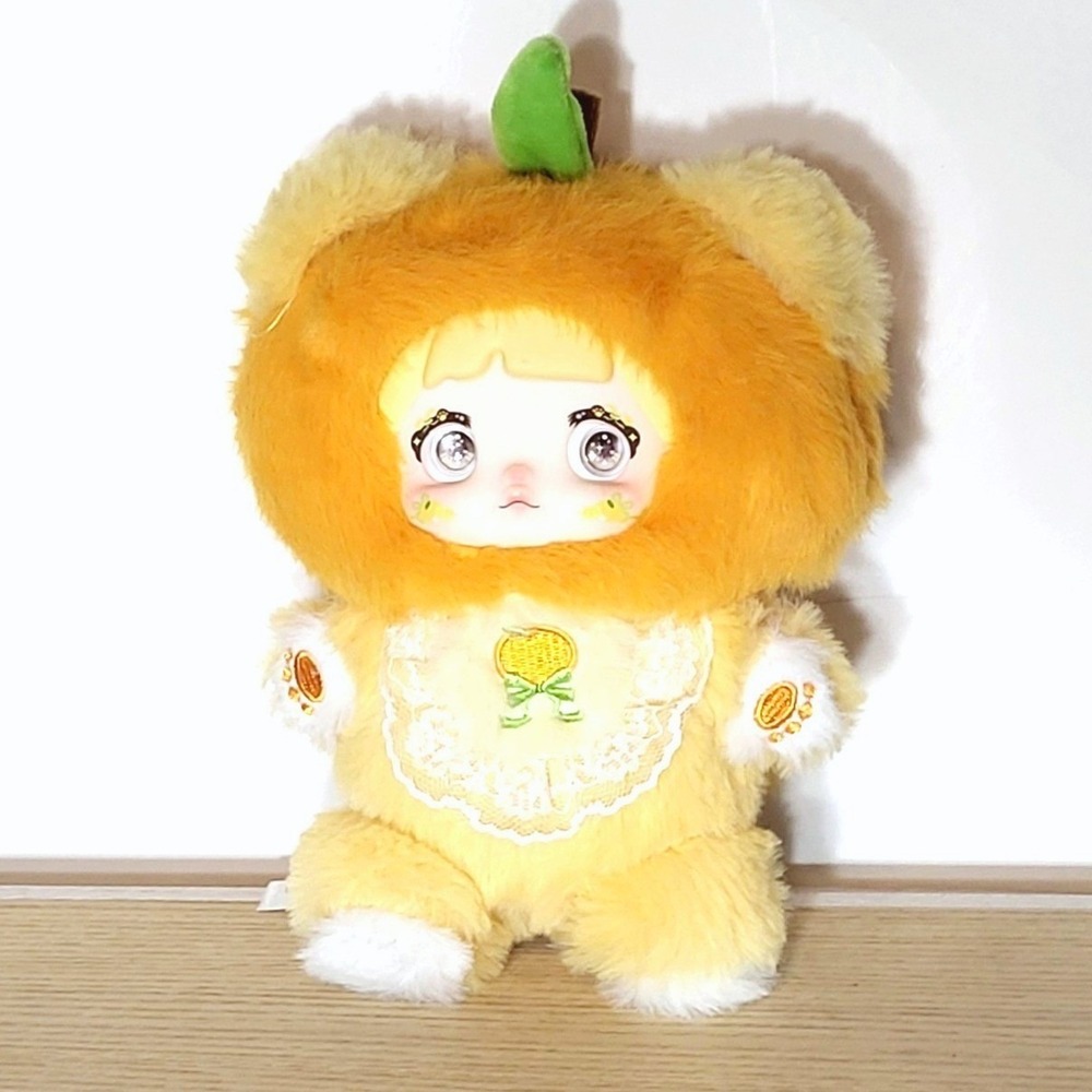 Nommi Plush Doll Fruit Series Orange Yellow Faux Fur Vinyl Face Toy 8in